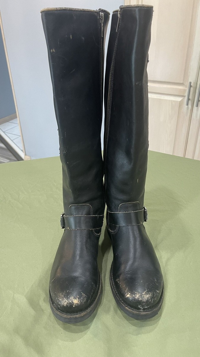 ヴィンテージ ブーツ Distressed Punk Biker Boots Frye #3476049 Distressed Leather Riding Biker Punk Grunge Walking