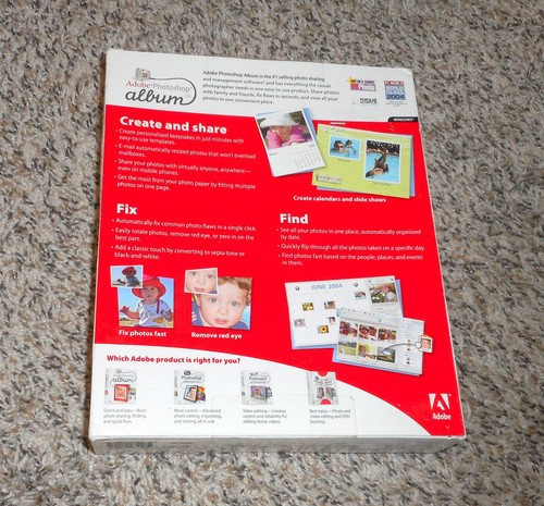 New Sealed Adobe Photoshop Album 2.0 Photo Software Unopened - Picture 2 of 4