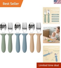 Toddler Utensils, 6pcs Kids Silverware, Safe Stainless Steel Fork and Spoon S...