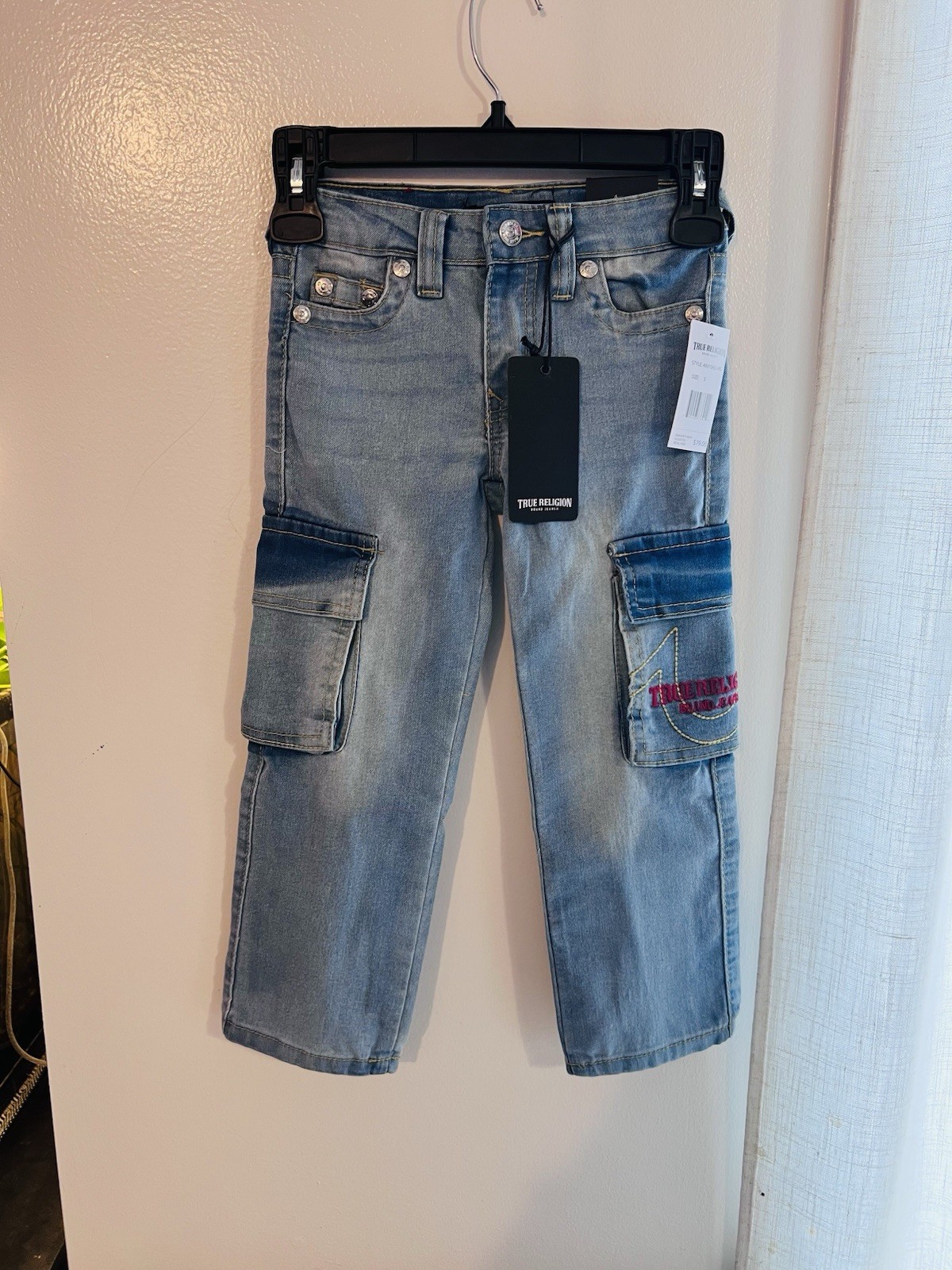 True Religion Boys Blue Straight Jeans Size 7 original price $79