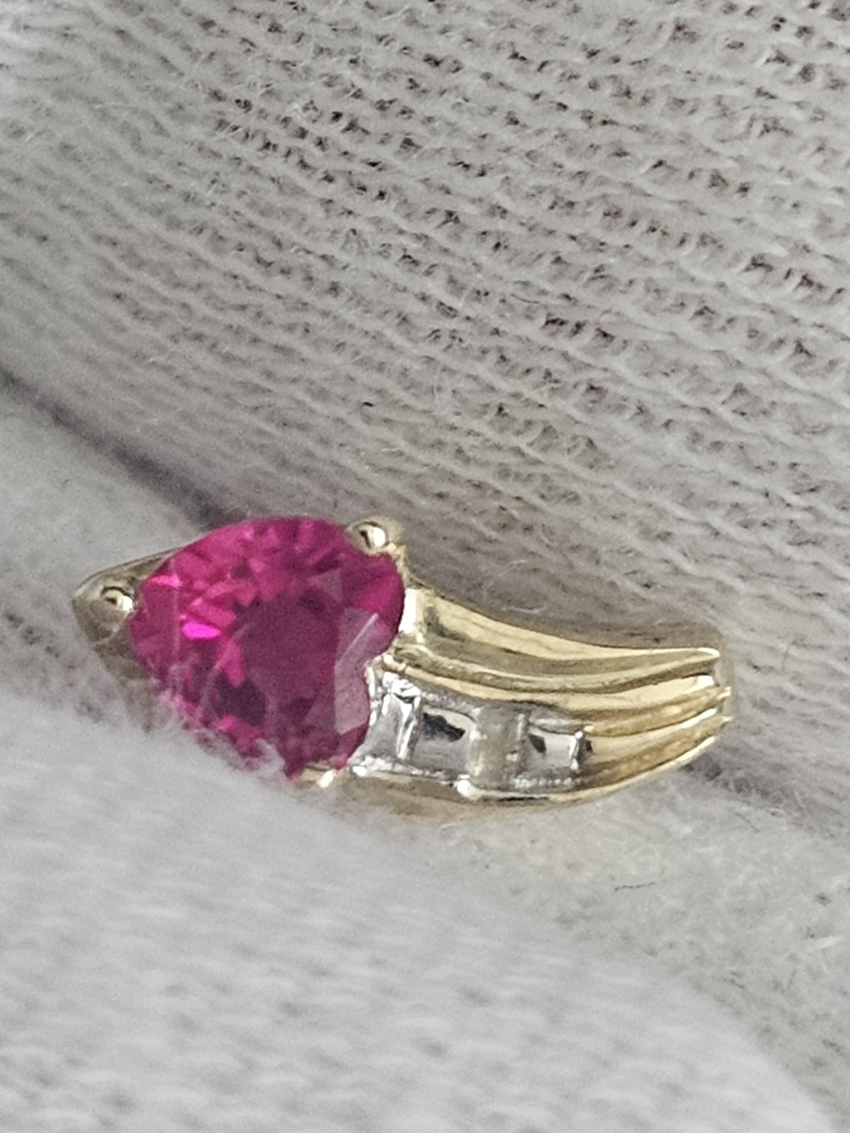 10k Red Ruby Double Heart Ring With Matching Earr… - image 12