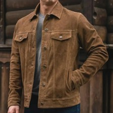 Mens Real Suede Leather Brown Cowboy Vintage ...