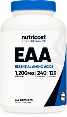 Nutricost EAA Capsules 1200mg, 240 240 Count (Pack of 1), Multicolor