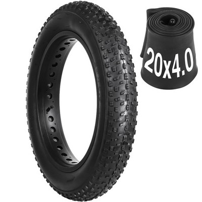 20X4.0 Fat Tire, Folding Ebike Tires 20X4 with 20X4 Bike Tube, Puncture Resis...
