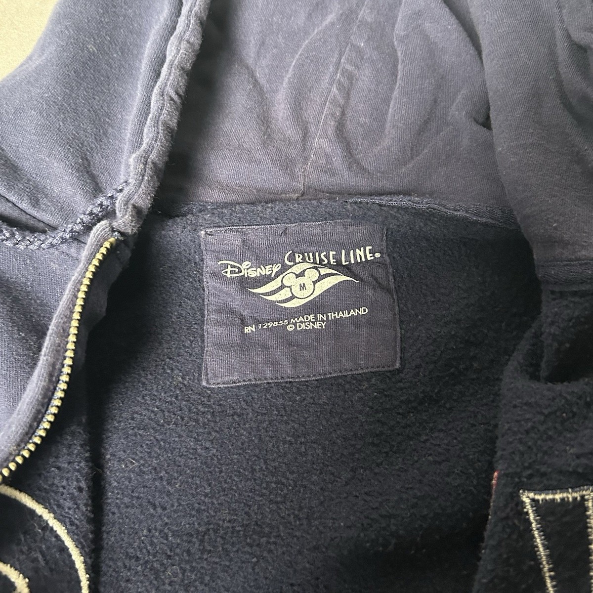 Disney Cruise Line Sweatshirt Sz M Blue Full Zip Hoodie Captain