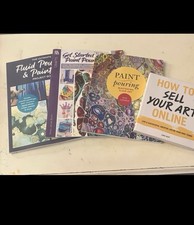 Pour Painting Art Essentials Book Set of 4 Paperback Books Art Instruction Lot