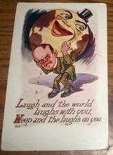 1910s Comic Postcard "Laugh and the World Laughs With You--" Tammen / UNUSED S4