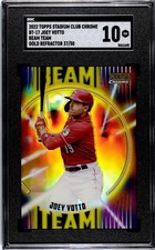 2022 Topps Stadium Club Chrome Joey Votto Beam Team SGC 10 Gold Refractor /50