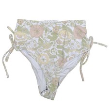 Charlie Holiday Romi Brief Floral Forest Olive High Waist Bikini Bottom XS
