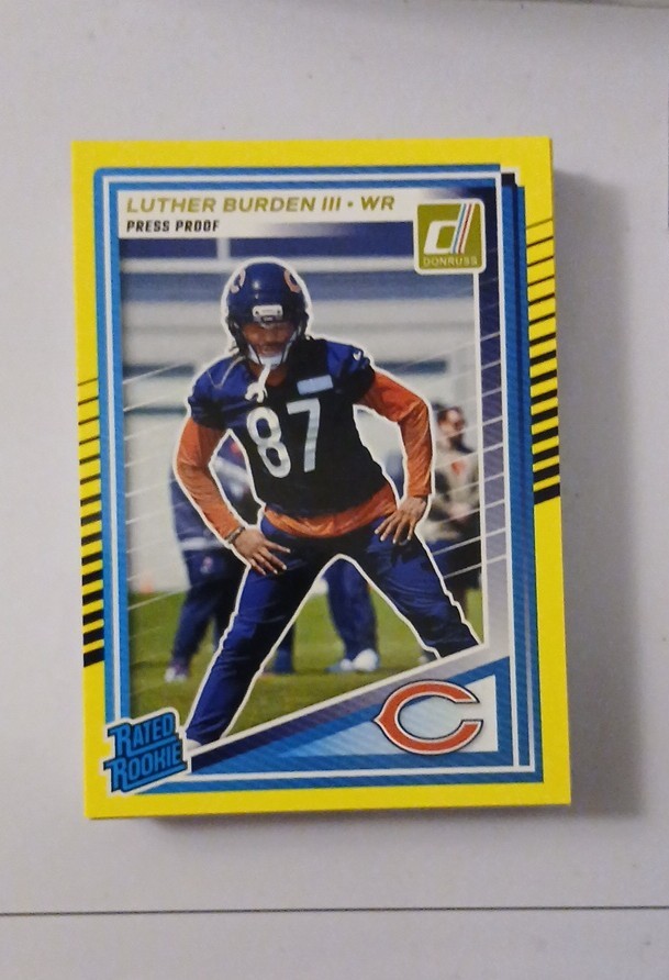 2025 Panini Donruss - Rated Rookie Luther Burden #395 Press Proof Yellow (RC)