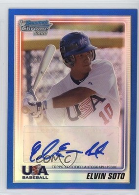2010 Bowman Chrome USA Stars Blue Refractor 17/99 Elvin Soto #USA-ES Auto 9vp