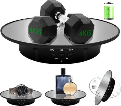 Motorized Rotating Display Stand, 7.87Inch /17.6LB Load，Mirror Covered 360 Degre