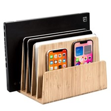 MobileVision Bamboo Multi Device Organizer for Medium, 5 -Slot Stand