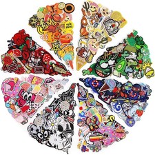 NICEVINYL Embroidered Iron-on Patches Applique 72Pcs Random Assorted Decorat...