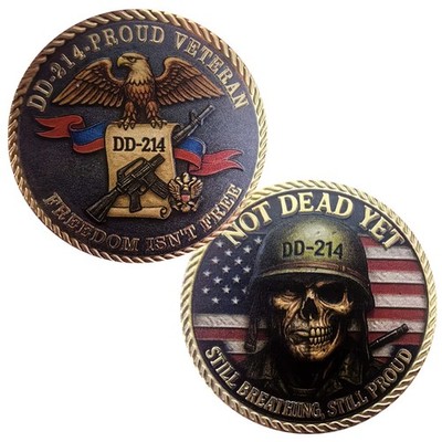DD-214 Not Dead Yet Challenge Coin Proud Veteran Collectable 1-pc