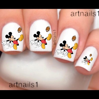 Mickey Mouse Nail Art Stickers Disney Football Nails Decals Salon Polish Game