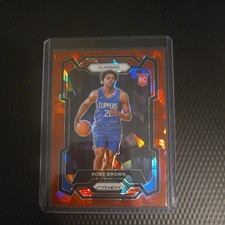 Kobe Brown 2023-24 Panini Prizm Red Cracked Ice Prizm #144 RC LA Clippers