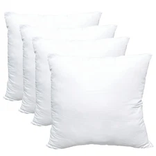 Luxury Pillow Inserts 20x20in 4-Pack Hypoallergenic Soft Polyester Couch Fi