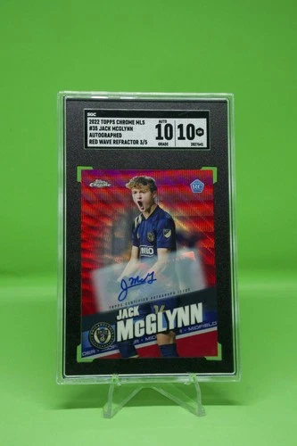 2022 Topps Chrome MLS #35 Jack McGlynn Red Wave Refractor /5 (SGC 10)