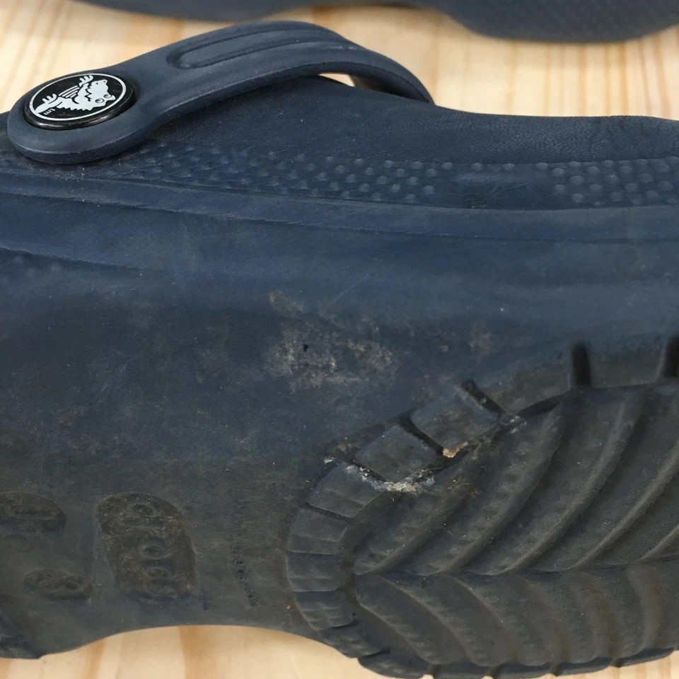 Crocs Sapatos Júnior 3 Baya Forrado Tamanco Azul Slip On Conforto Casual Baixo Top Flats - Imagem 4 de 4