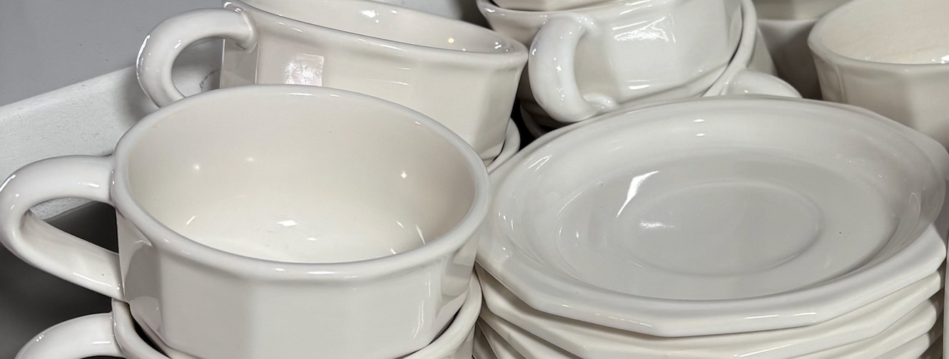 Pfaltzgraff Heritage White Replacement Lot Plates Bowls Cups