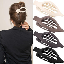 Thick Hair Alligator Clips - Large Duck Billed Matte Neutral Hair Clips, 4 Pcs B