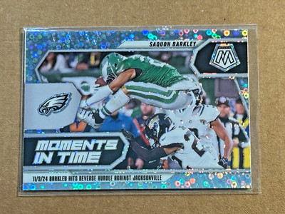 2025 Mosaic Moments In Time #5-SAQUON BARKLEY - NO HUDDLE SILVER PRIZM-NICE CARD