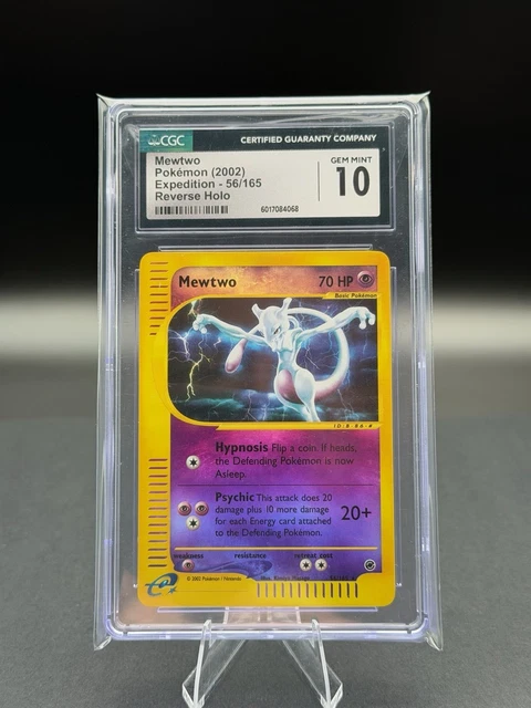 2002 Pokemon Expedition Mewtwo 56/165 Reverse Holo CGC 10 Gem Mint POP 24