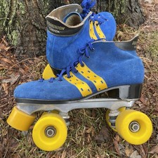 Vintage Dominion Marathon Blue Leather Suede Roller Skates Men's Size 9 Canada