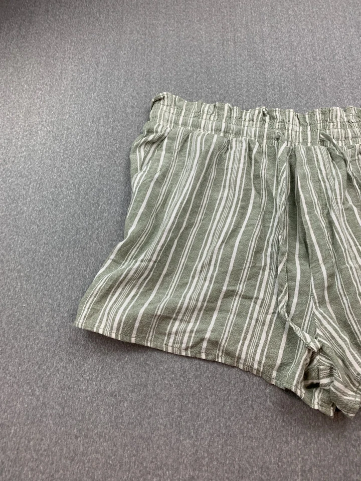 Arizona Jean Co Bolsa de Papel Pantalones Cortos Mujer XXL Verde Blanco Rayas Mezcla de Lino Foto 3 de 4