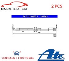BREMSSCHLAUCH BREMSLEITUNG PAAR VORNE ATE 245112-04633 2PCS A FÜR OPEL CORSA E