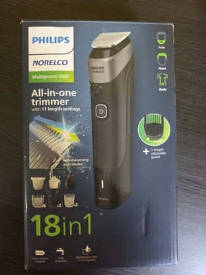 NIB Trimmer All-in-One 18 Pieces Philips Norelco Multigroom 5000 Free Ship