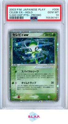 CELEBI EX-HOLO 5,000 EXP PTS PROMO POKEMON JAPANESE PLAY PROMO 2003 006 PSA 10