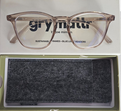 Gry Mttr sustainable frames/blue light readers Intuitive +1.25 translucent brown