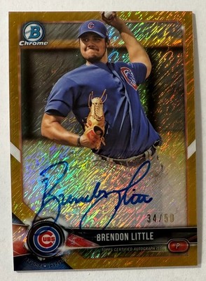 2018 Bowman Chrome Brendon Little Prospect Gold Shimmer Refractor Auto 34/50