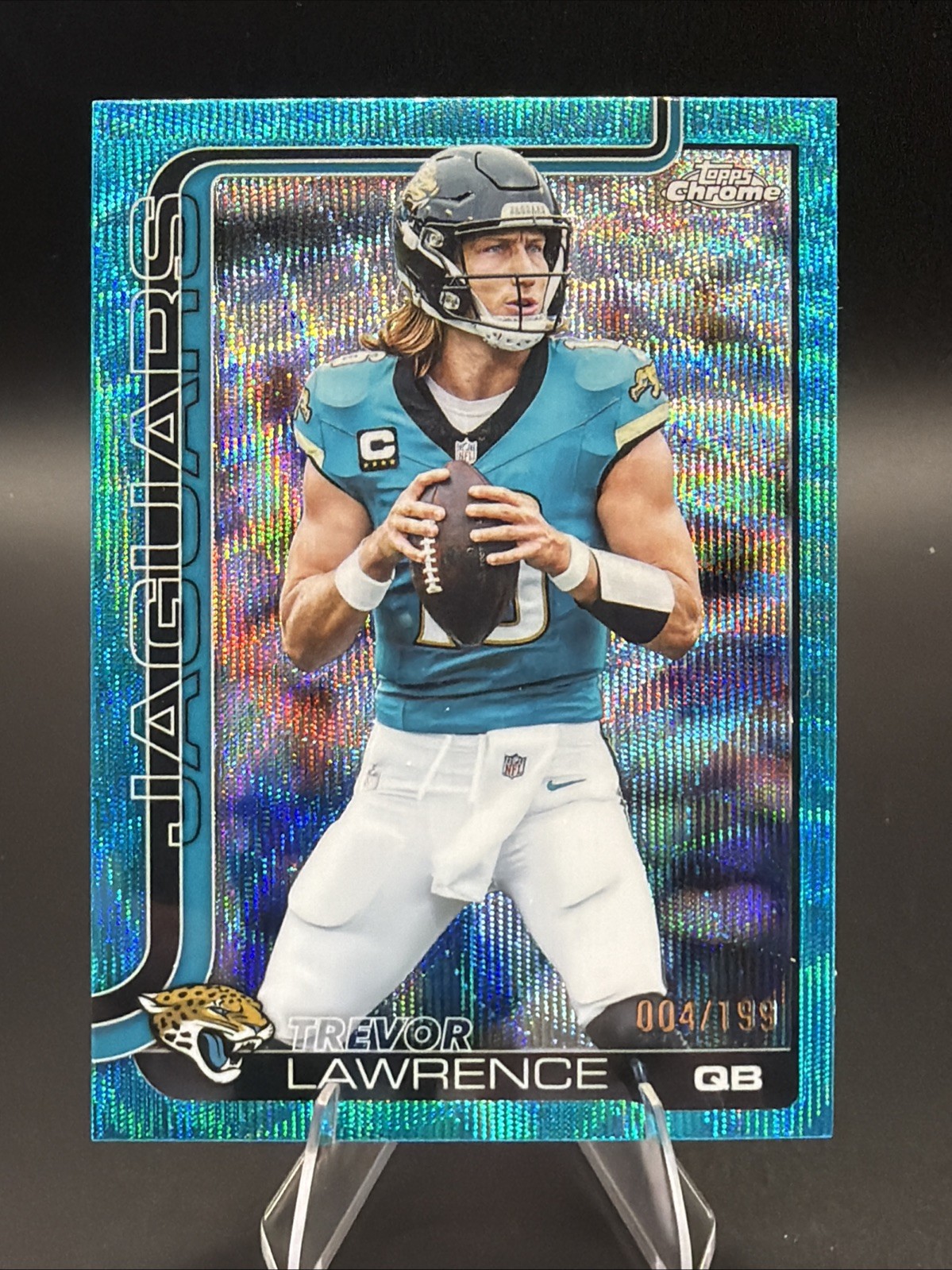 2025 Topps Chrome Football Trevor Lawrence Teal Refractor /199 Color Match #138