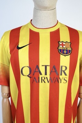 Nike FC Barcelona 2012/13 Away Jersey Qatar Airways Stripes Yellow