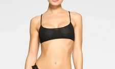 New SKIMS Crochet Scoop Bikini Top Swim Black Onyx Medium M BT-SCP-2808 NWT Suit