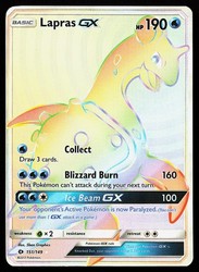 Lapras GX 151/149 Sun & Moon Base Set Secret Rare Holo