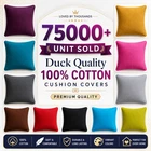 Colorful Plain Dyed Cushion Cover 100% Cotton Home Sofa Décor Size 16" 18" 20"