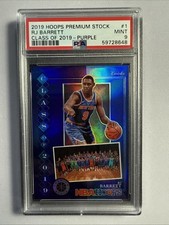 2019-20 NBA Hoops Premium Stock Class Of 2019 Purple #1 RJ Barrett RC PSA 9