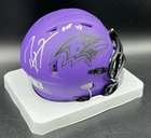 Ray Lewis Signed Autographed Baltimore Ravens Rave Mini Helmet Beckett BAS HOF18