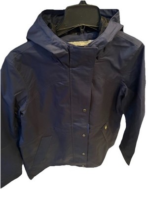 Hunter Women's Jacket Water Resistant, Attached Hood Mid Weight Blue Large New!