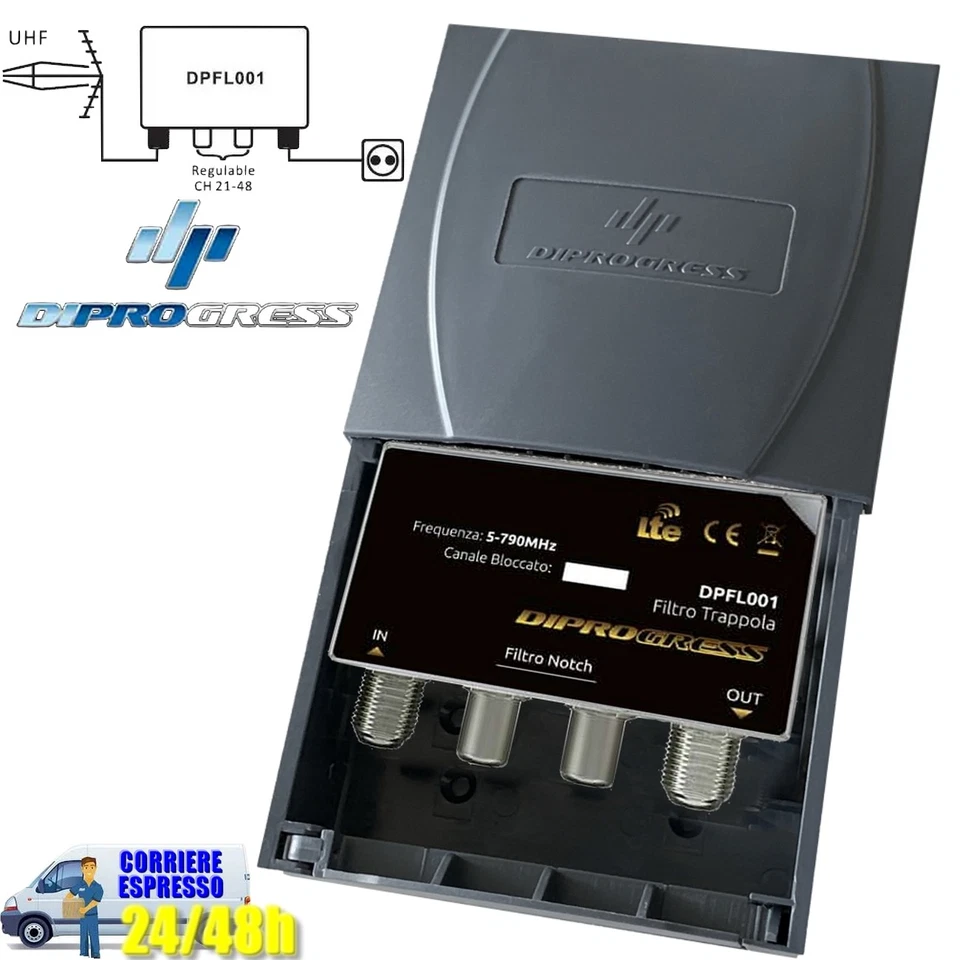 TELECO TRAPPOLA FILTRO ELIMINA CANALE A 2 CELLE REGOLABILE DIPROGRESS DPFL001
