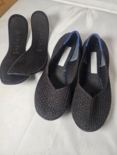 Rothy's Ws 9 The Flat Black Solid Knit Recycled Textile Ballet Flats Shoes