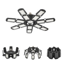 PINSAI LED Garage Light,Super Bright Screw in E26/E27 Ceiling 300W 1PC, Black