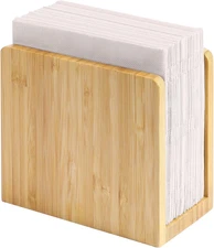 Maxgear Bamboo Napkin Holder for Tables, Wooden Freestanding Tabletop Tissue Dis