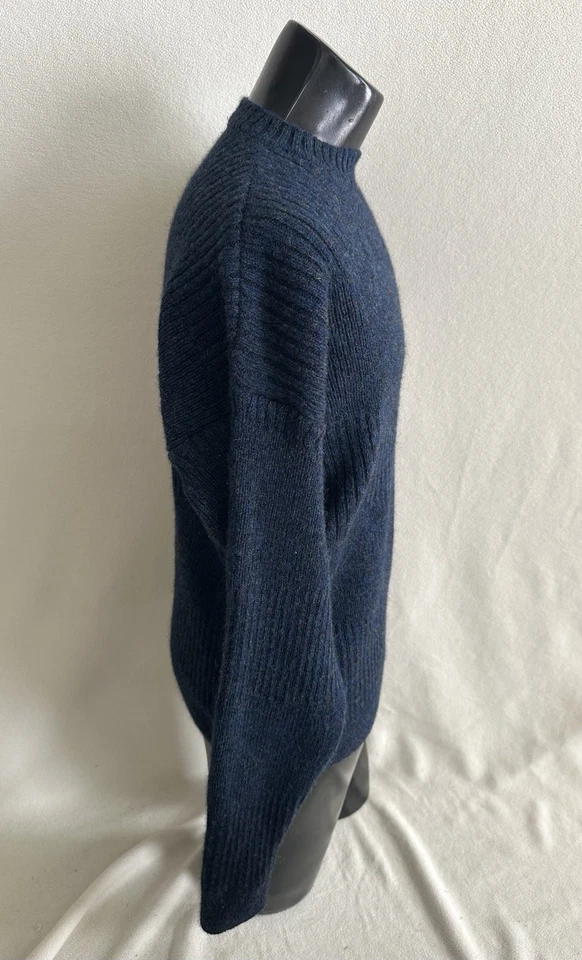 Мужской свитер Oliver Harding XL синий 100% шерстяной вязаный пуловер с круглым вырезом - Изображение 4 из 4