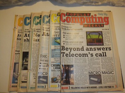 Popular Computing Weekly Ausgaben x6 von 1985 - Vintage Computing