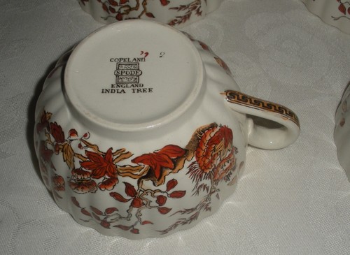 Spode Copeland India Tree Cups & Saucers Set Of 4 Old Mark - Picture 8 of 9